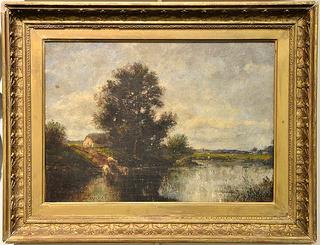 Landscape with Lake and Cows