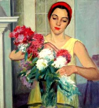 Woman Arranging Flowers