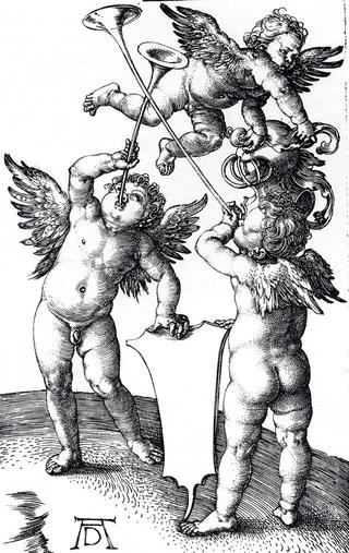 Three Putti With Shield And Helmet