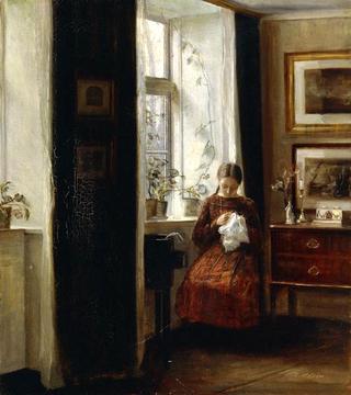 Girl Sewing