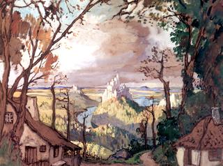 Rural landscape. Set Design for Adan's ballet "Giselle"