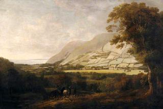 Sir Thomas Dyke Acland (1752–1794), 9th Bt, with Staghounds, on the Holnicote Estate, Somerset