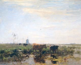 Meadow with Cows by the Water