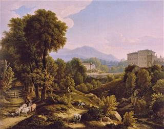 Landscape with view of Palazzo Chigi in Ariccia