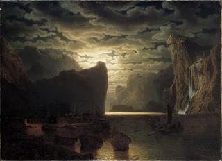 Norwegian Fjord in Moonlight