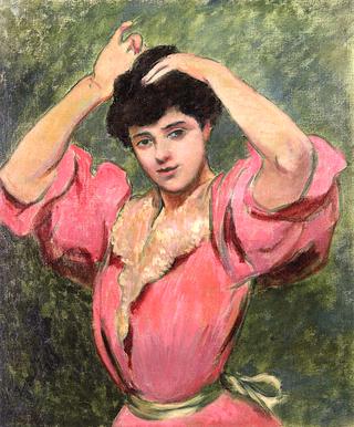Woman Fixing Her Hair
