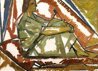 Girl by a Tent