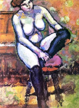 Nude With Black Stockings