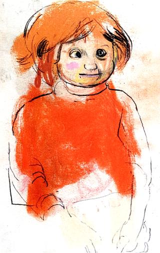 Girl in Orange Jumper