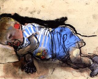 Sleeping Infant, Blue Trousers