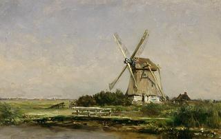 Mill at a Lake near Abcoude