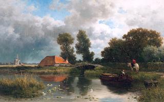Tying a Boat near a Farm