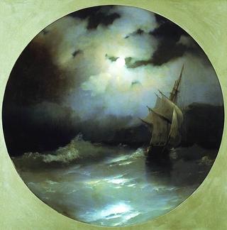 月夜海上