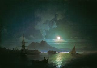 Naples at Night. Vesuvius