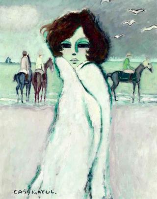 Le cavalier sur la plage