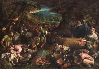 Moses beats Water from the Rock