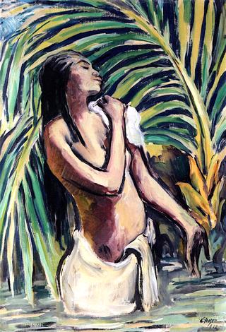 Hindu Maiden Bathing
