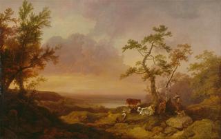 Landscape with Cattle and Peasant