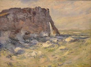 Falaise et Porte d'Aval par gros temps