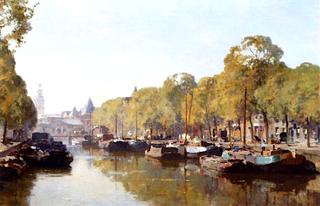 A View on the Galdersekade with the Nieuwmarkt in the Distance, Amsterdam