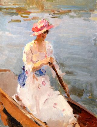 An Elegant Lady on the Thames, London