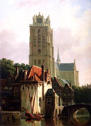 A View of Dordrecht with the Grove Kerk