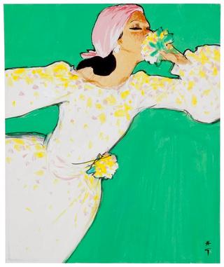 Lady with flowers