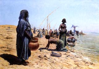Women Washing along the River Nile, Sudan