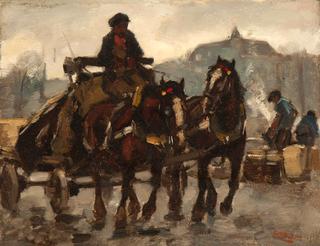 Dray cart in old Rotterdam