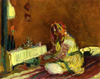 Morrican Girl Serving Tea