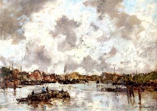 A Cloudy Sy on the River Amstel, Amsterdam