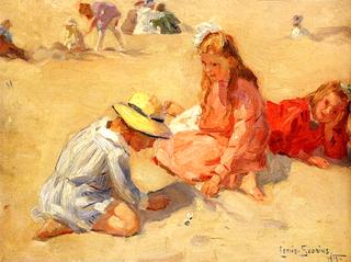 Children Playing on the Beach
