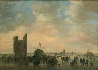 Ice-Skating near the Ruins of Huis te Merwede at Dordrecht