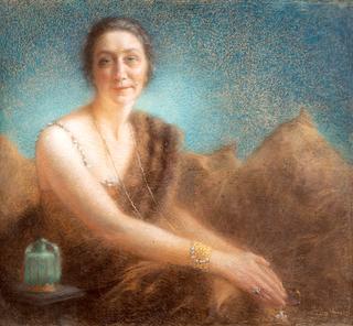Elegant woman on a sofa