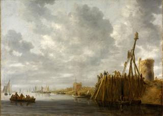 Harbor Scene with a Watchtower and Beacon