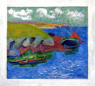 Sardine Boats on a Rocky Coast