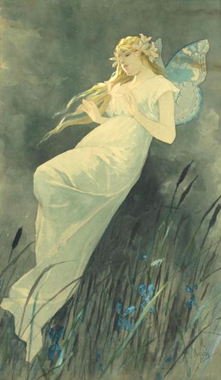Elf with Irises
