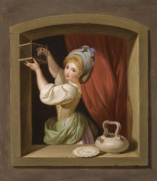 A Young Girl At The Window, Placing A Goldfinch In A Cage