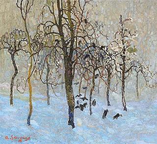 Orchard with Crows in Winter