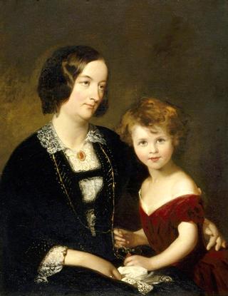 罗达·苏珊·威利斯（1809-1873），埃尔顿夫人和她的女儿玛丽·阿格尼斯·埃