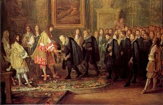 Louis XIV receives a delegation from the Swiss Confederation in the Louvre