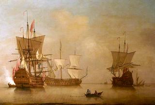 Three English Flagships Becalmed