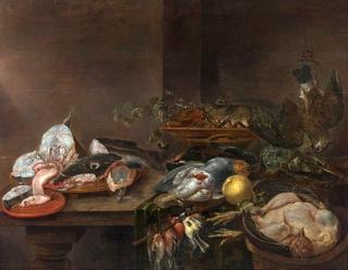 Lobster, Fish and Birds on a Table