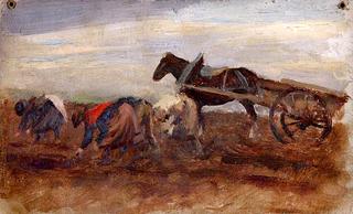 Field Workers with Horse and Cart