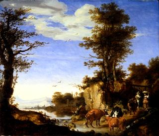 Landscape with Cows and River