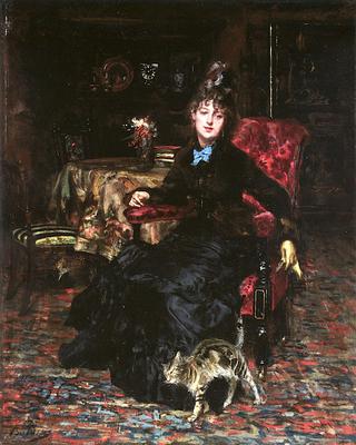 Seated Woman with Cat