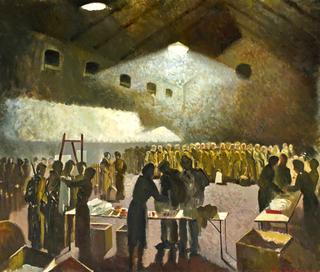 British Red Cross Issuing Comforts to Prisoners of War at Brussels