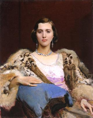 Miss Dewitt Wearing a Leopard Stole