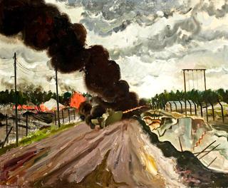 The Burning Down of Huts in Camp 1, Belsen Concentration Camp