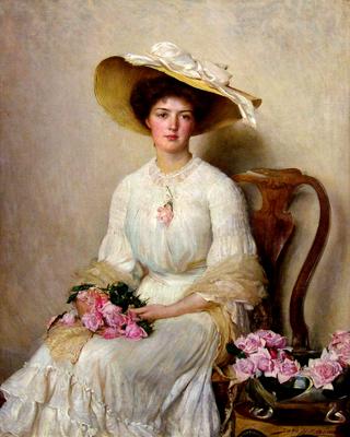 Young Woman with Roses